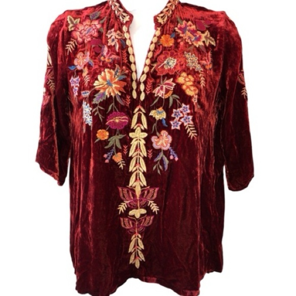 Johnny Was Taline heavily embroidered velvet top NWT - Picture 8 of 16